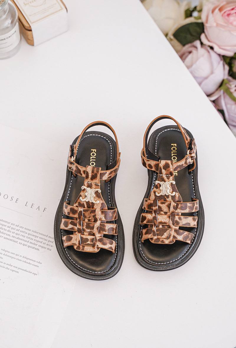Sandales leopard et noir