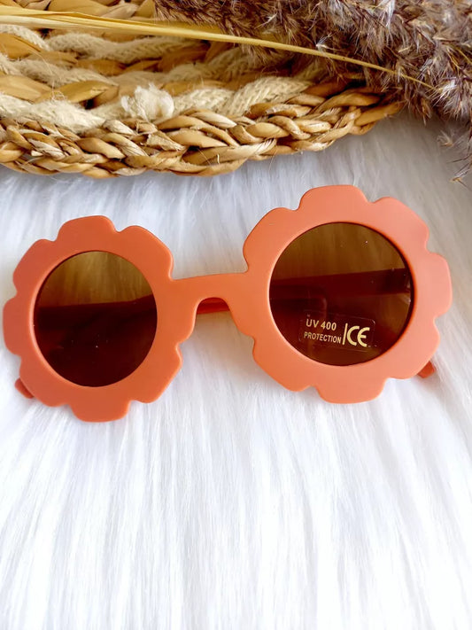 Lunettes de soleil orange forme pétales