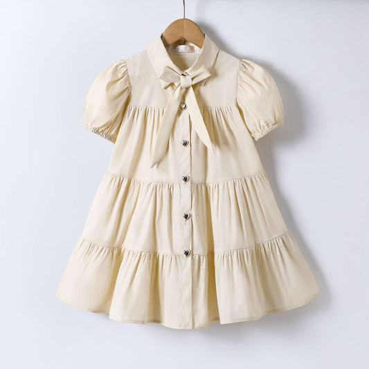 Robe beige boutons coeur