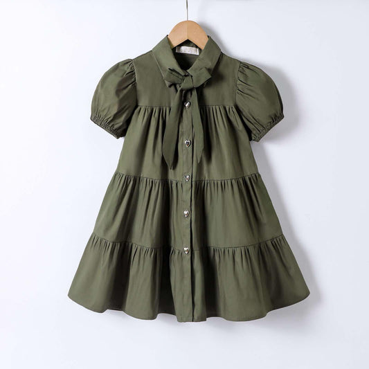 Robe Kaki boutons cœur